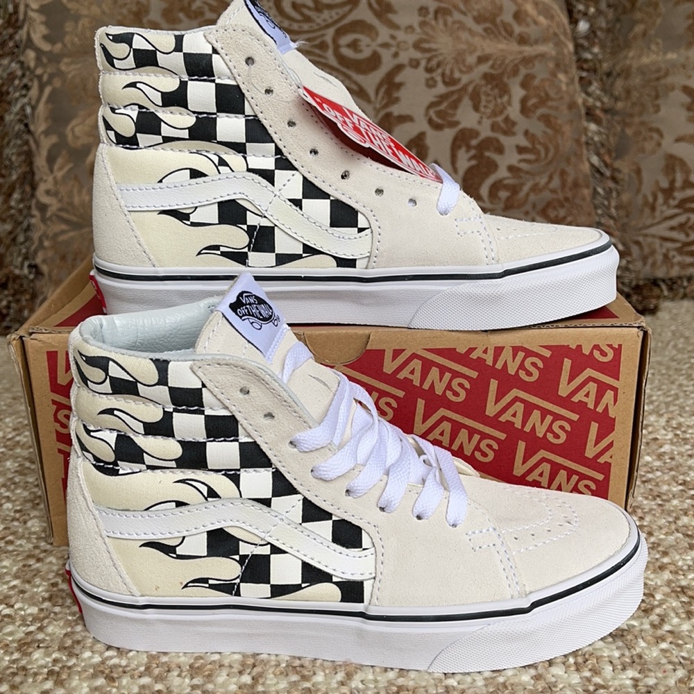 Vans Sk8-Hi Checker Flame Classic White WMNS